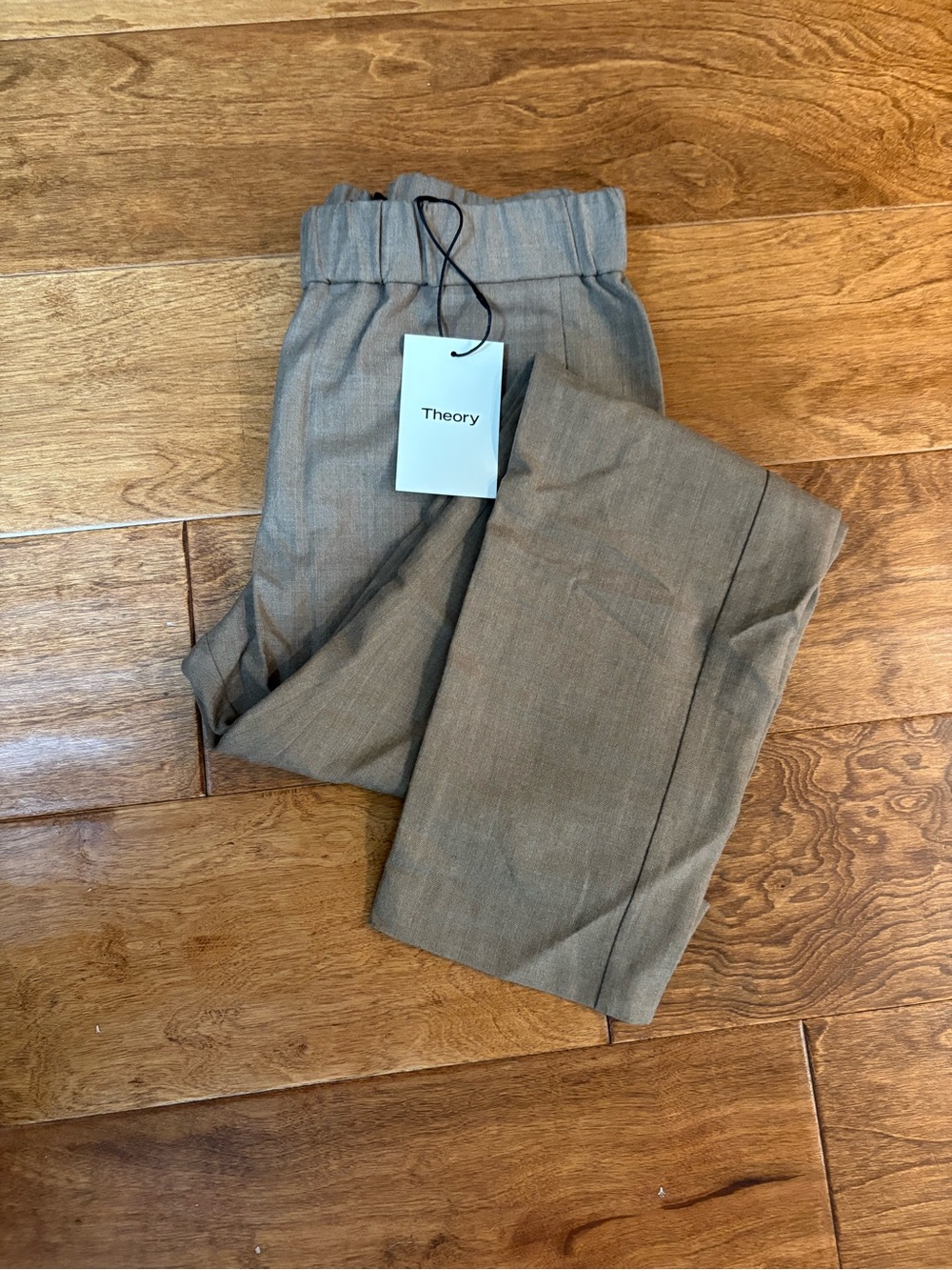 NWT Women’s Theory Korene Camel Melange Urban Flannel Sz P MSRP $235